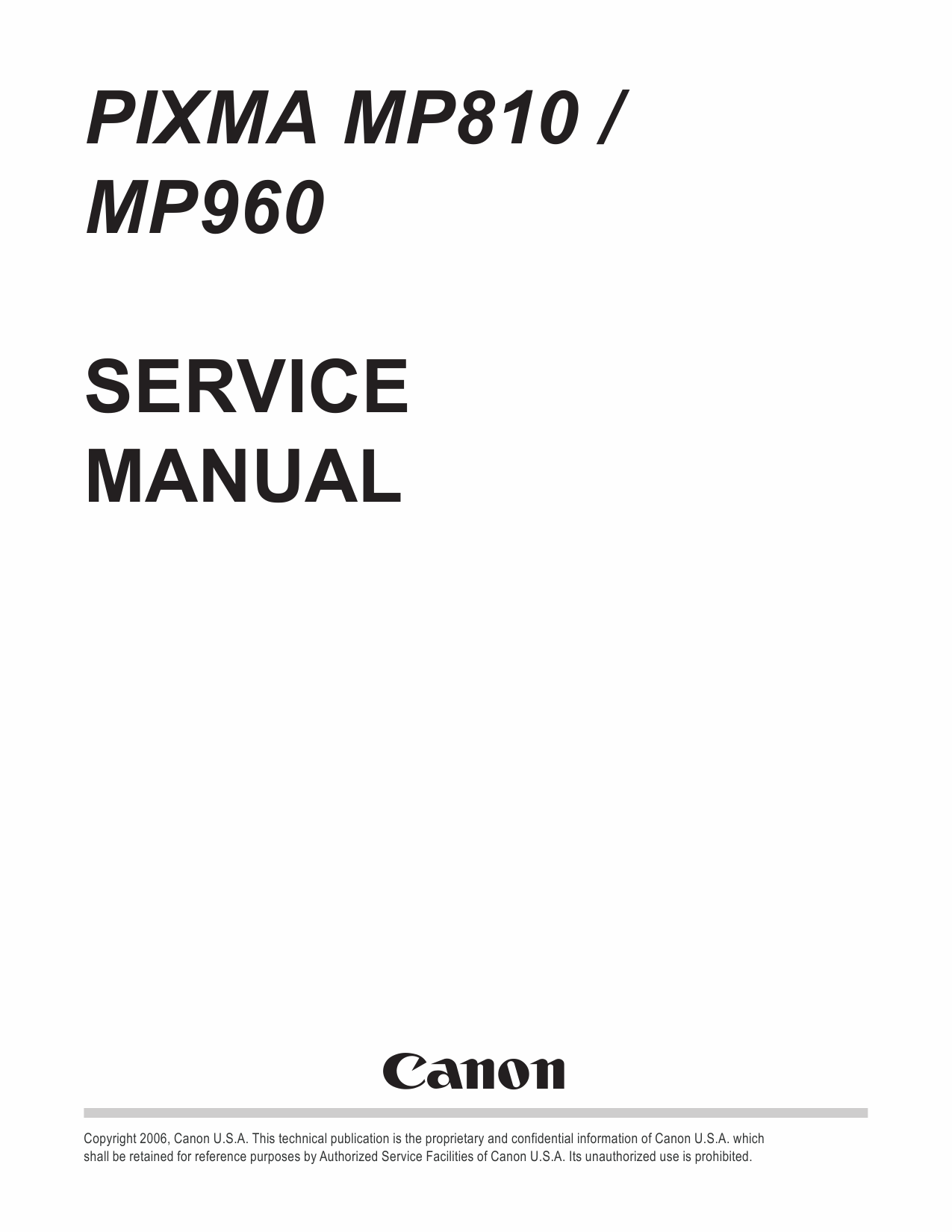 Canon PIXMA MP810 MP960 Service Manual-1